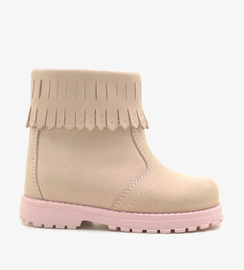 Rakerplus Rakerplus Chiron Hakiki Deri Pembe Fermuarlı Kız Bebek Bot | Flo Pembe - 1. görsel