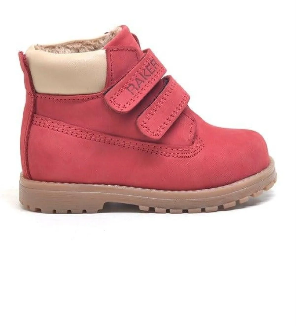 Rakerplus Neson Hakiki Deri Kırmızı Cırtlı Çocuk Bot model görseli