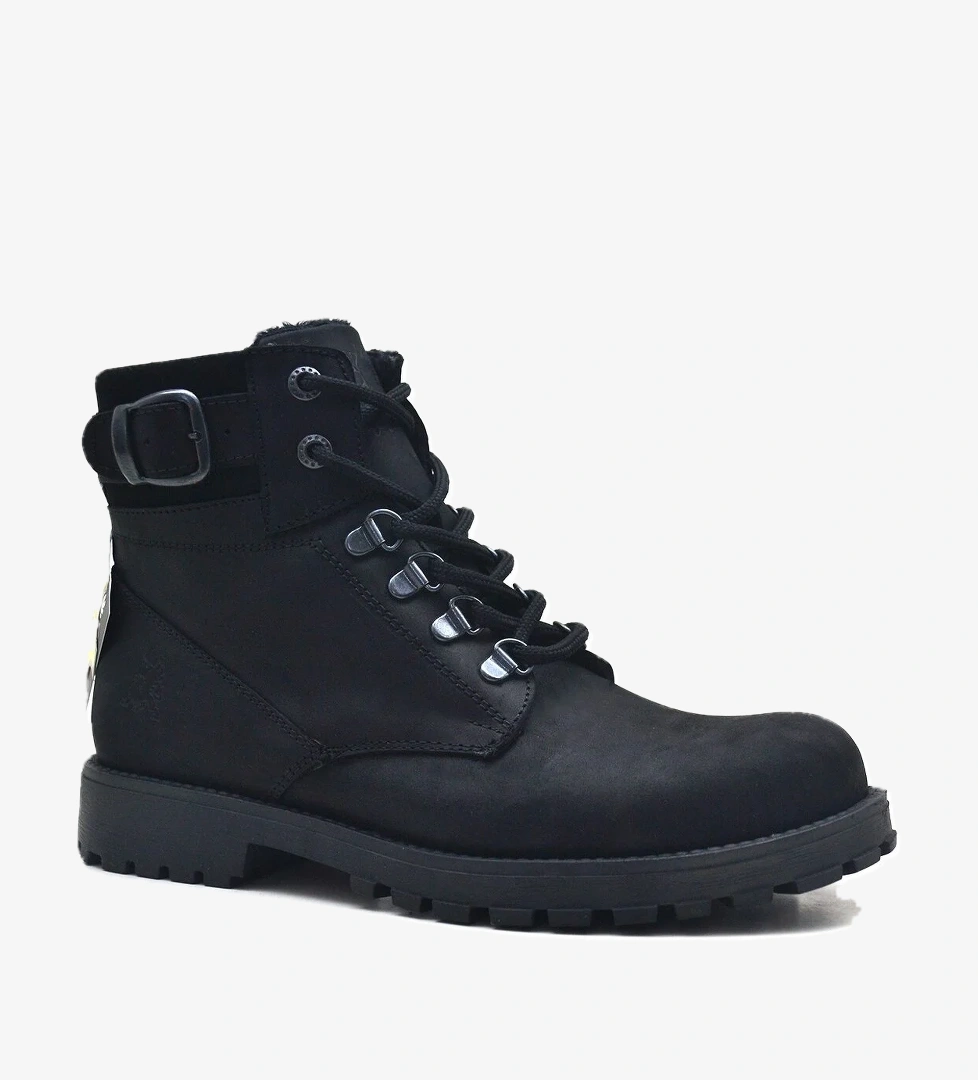 Rakerplus Rakerplus Hakiki Deri Siyah Fermuarlı Kürklü Unisex Bot | Flo Siyah - 1. görsel