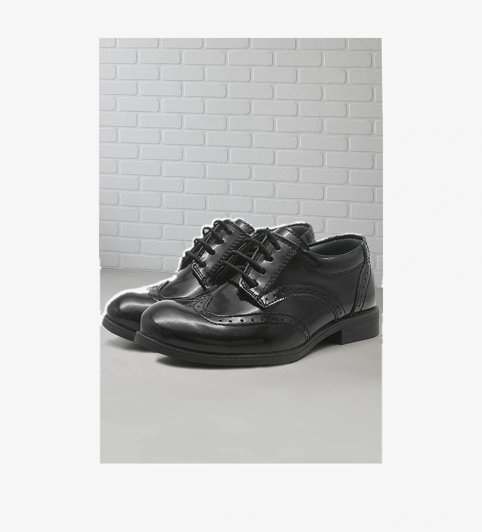 Rakerplus Titan Hakiki Deri Siyah Rugan Klasik Erkek Çocuk Ayakkabı model görseli