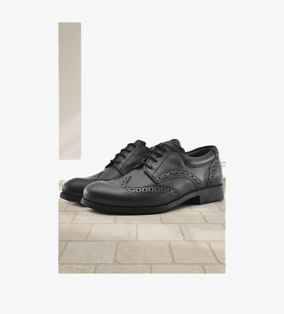 Rakerplus Titan Hakiki Deri Siyah Klasik Erkek Çocuk Ayakkabısı model görseli