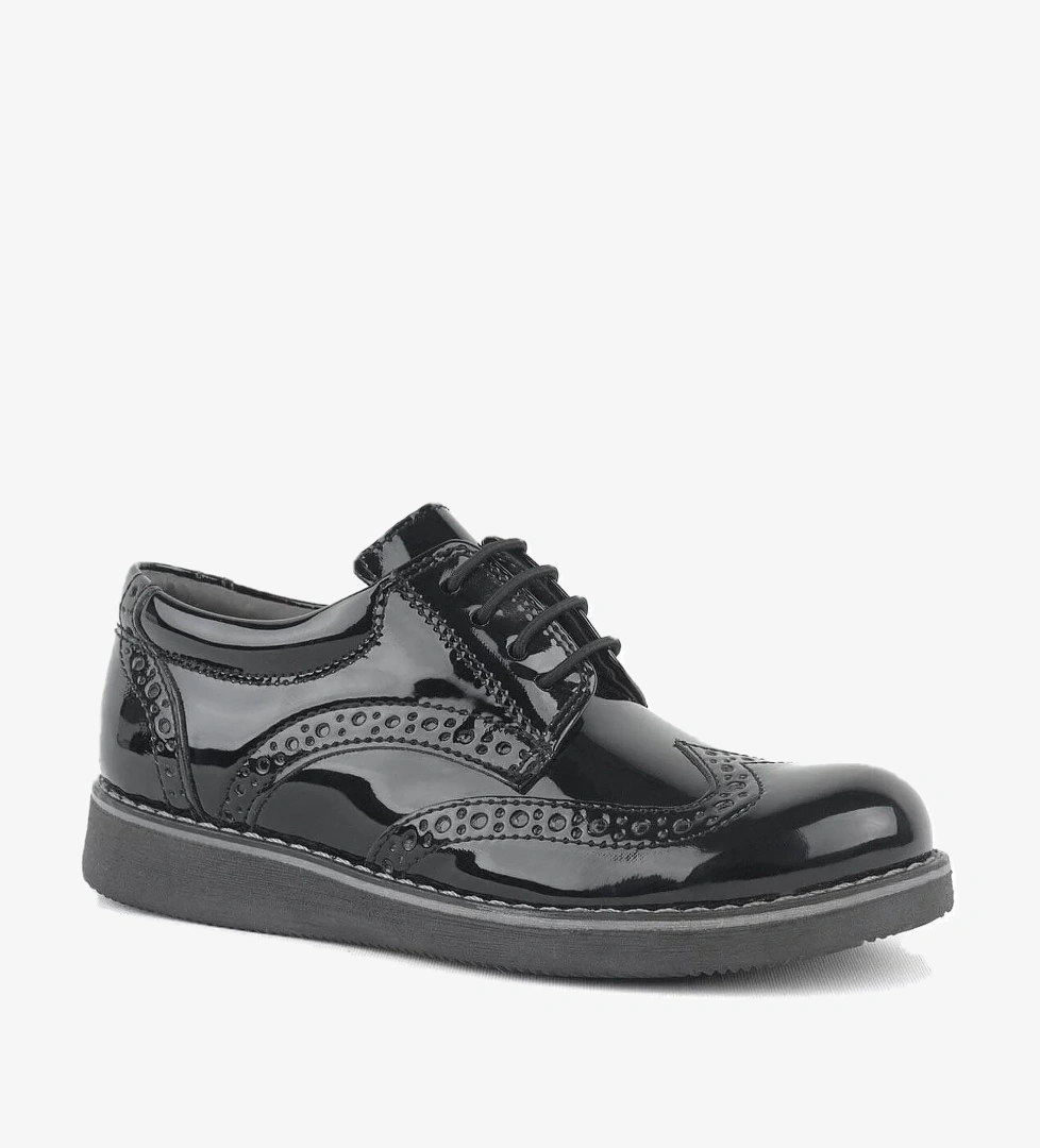 Rakerplus Hidra Siyah Rugan Lastik Bağcıklı Erkek Çocuk Klasik Ayakkabı model görseli