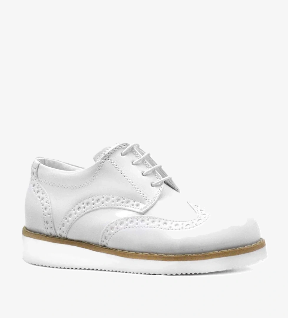 Rakerplus Hidra Beyaz Rugan Bağcıklı Erkek Çocuk Ayakkabı model görseli