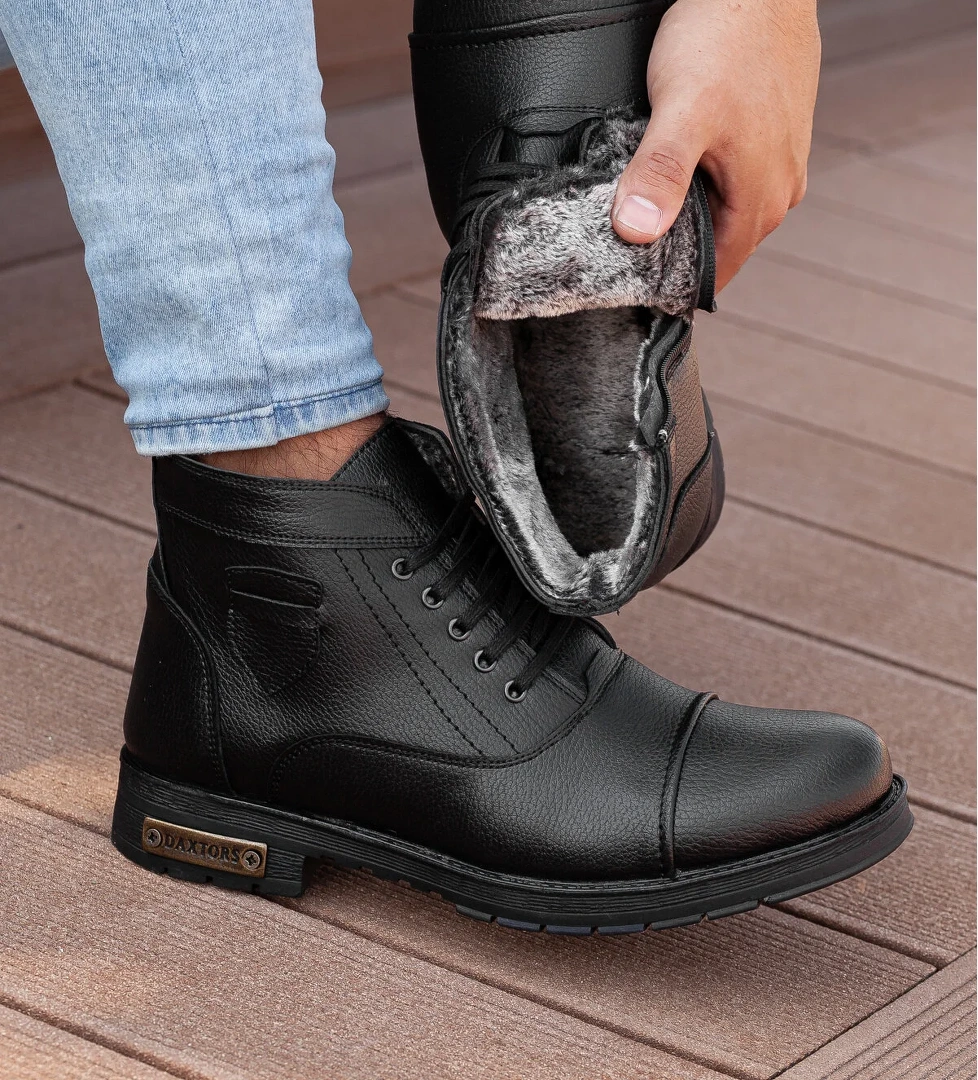 Daxtors Daxtors D0401 Unisex Taban Dahil Komple Kürklü Kışlık Botu_taba Kar Botu_siyah model görseli
