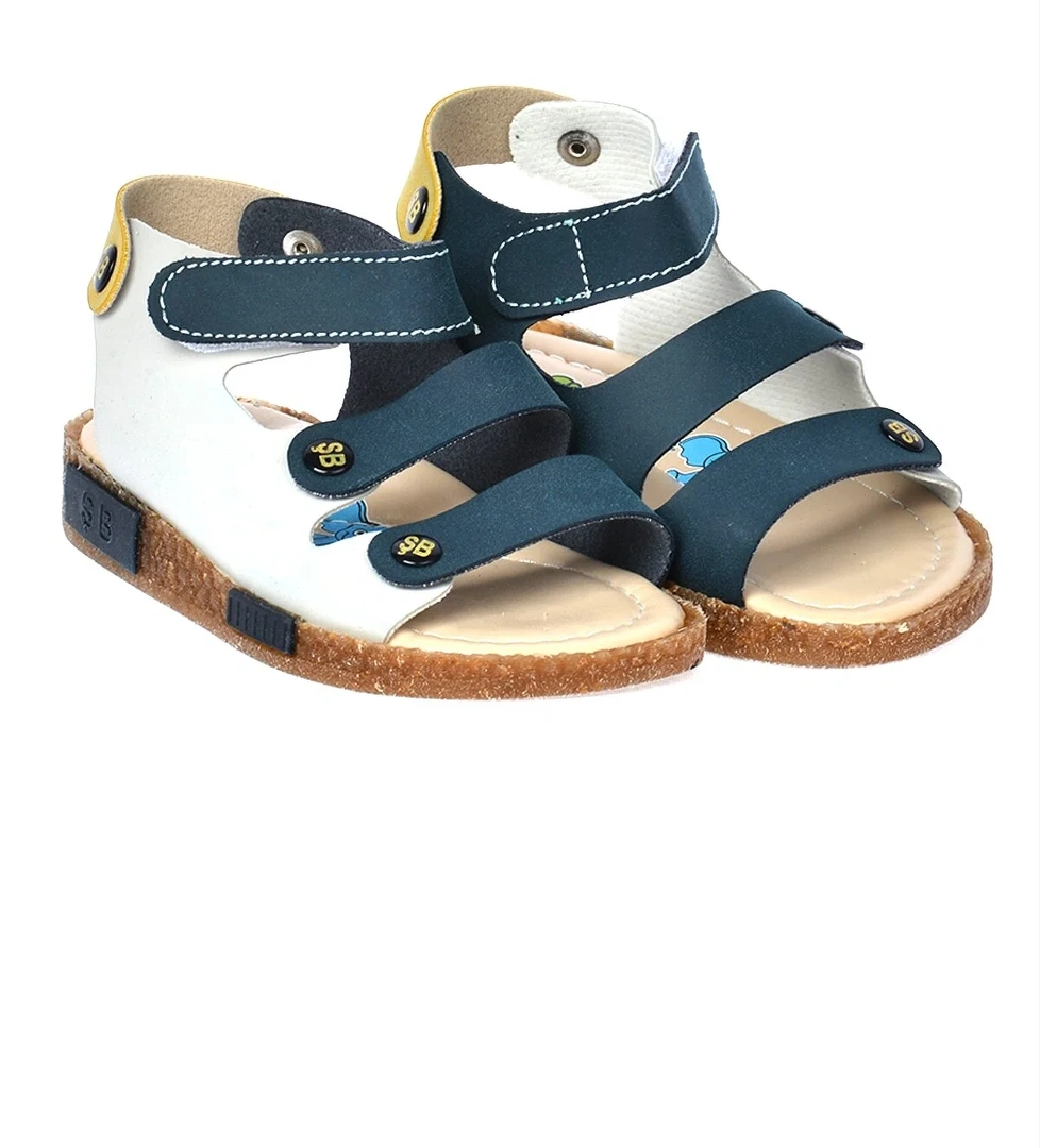Erkek Çocuk Sandalet Şb 23502508-5816 Lacivert Sarı Gri - Görsel 1