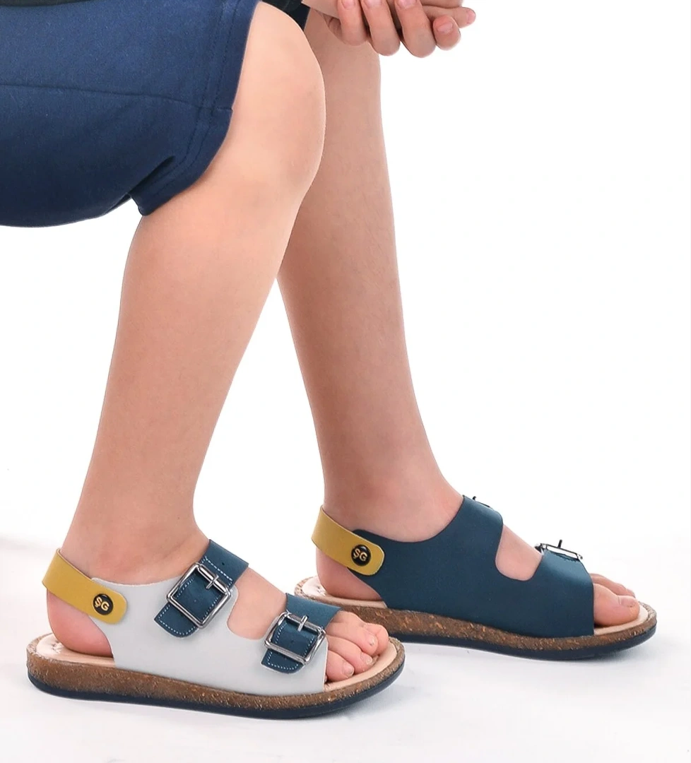 Erkek Çocuk Sandalet Şb 2330-39 Lacivert Sarı Gri