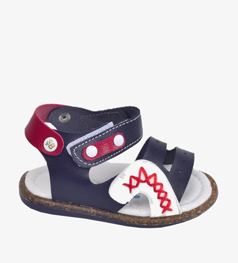 Erkek Çocuk İlk Adım Sandalet Şb 2340-49 Lacivert Beyaz Kırmızı