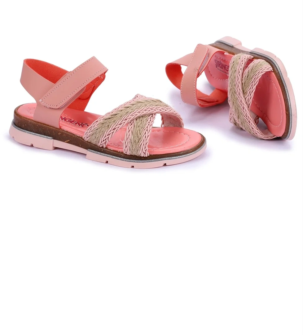 Ortopedik Kız Çocuk Sandalet Şb 2843-47 Pudra - Görsel 1