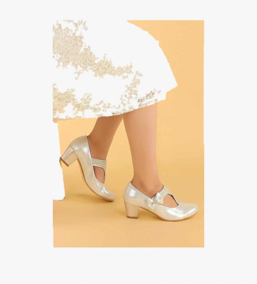 Cherish Günlük Kız Çocuk 4 Cm Topuklu Abiye Ayakkabı Gümüş