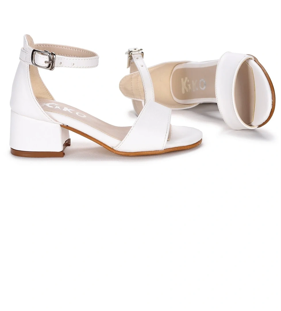 Sheila Cilt Günlük Kız Çocuk 4 Cm Topuklu Sandalet Abiye Ayakkabı Beyaz