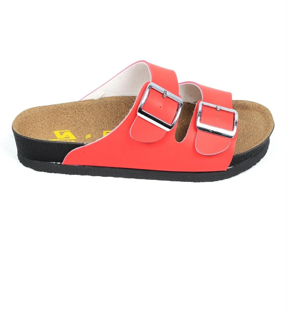 Poliva 2025 Kırmızı Çift Toka Kadın Düz Terlik model görseli