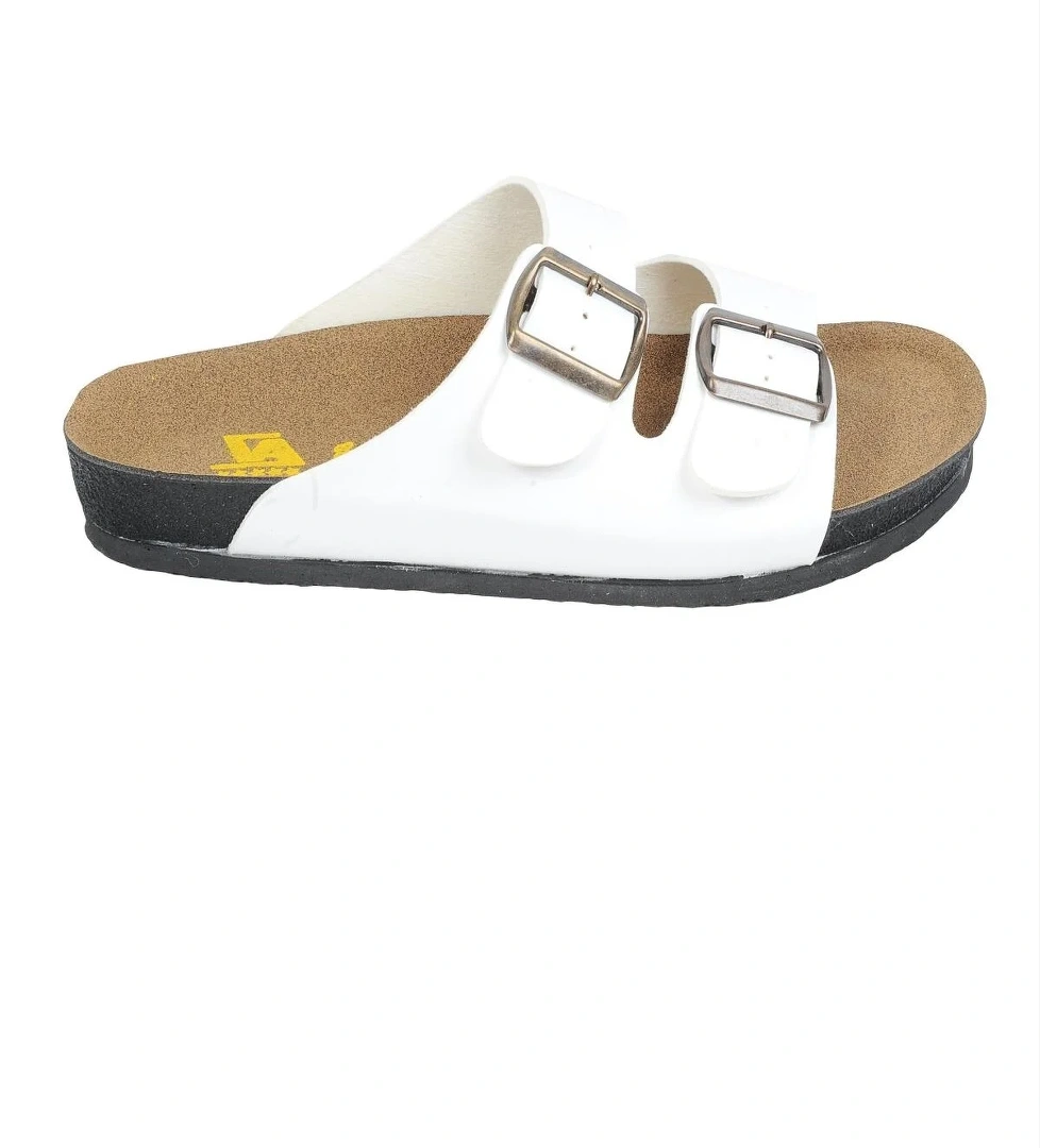 Poliva 2025 Beyaz Çift Toka Kadın Düz Terlik model görseli