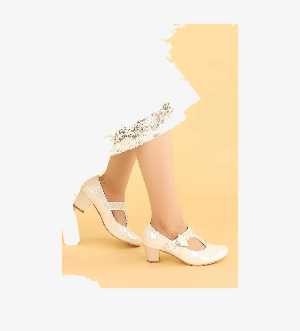 Cherish Günlük Kız Çocuk 4 Cm Topuklu Abiye Ayakkabı Sedef - Görsel 1