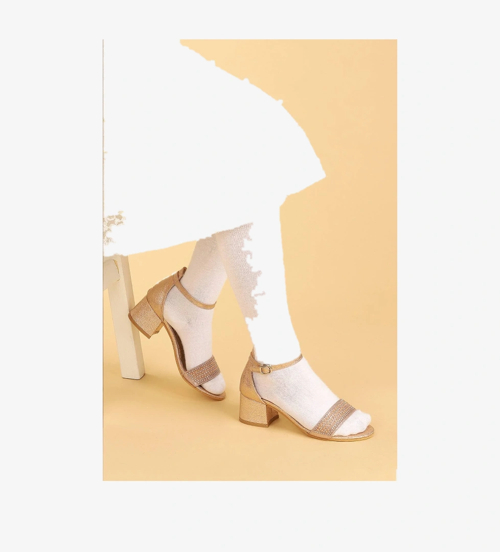 Elinor Günlük Kız Çocuk 3 Cm Topuklu Sandalet Abiye Ayakkabı Bakır