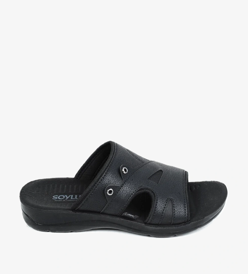 Ayakcenter 21-57 Siyah Soylu Erkek Düz Terlik model görseli