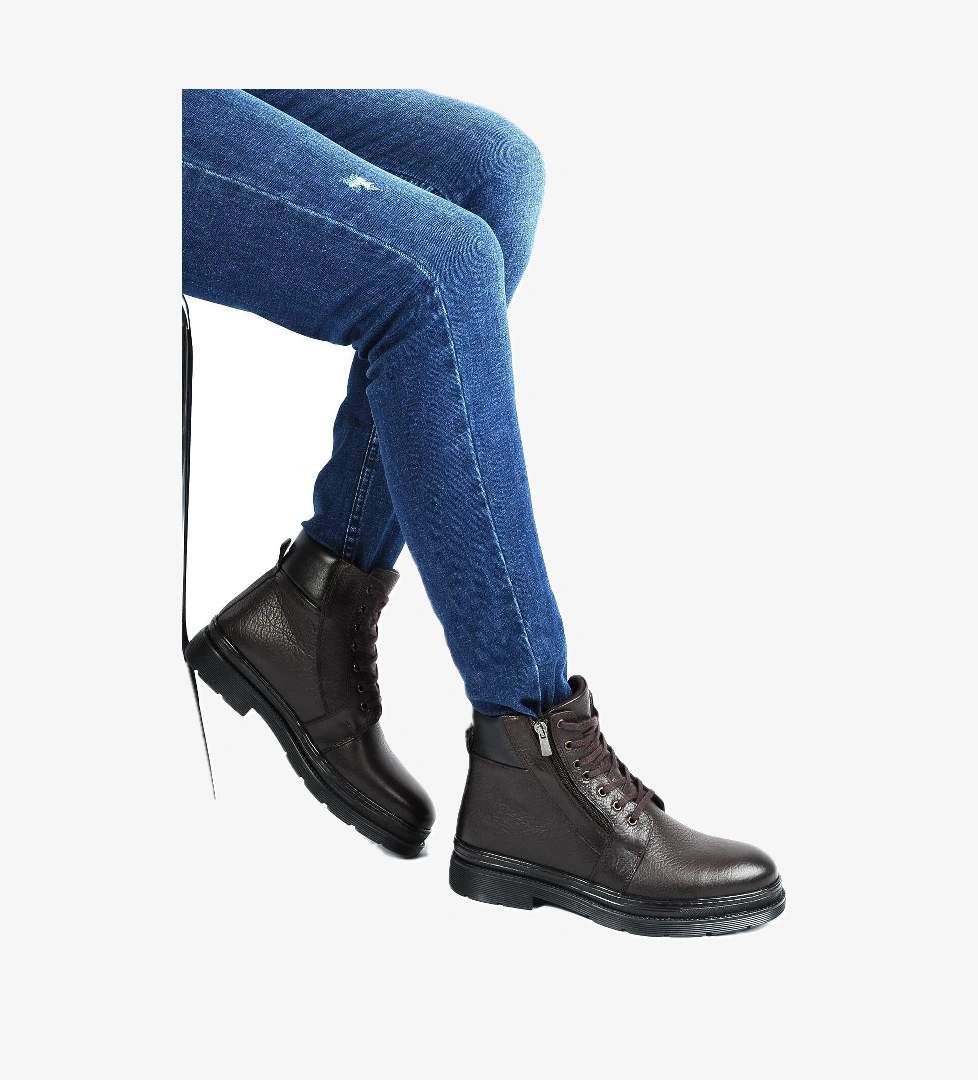 Bulldozer 220235 Kahve %100 Deri Erkek Kışlık Bot Ayakkabı model görseli