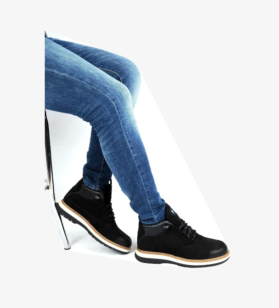 Pierre Cardin 77534 Siyah Nubuk %100 Deri Kışık Erkek Bot model görseli