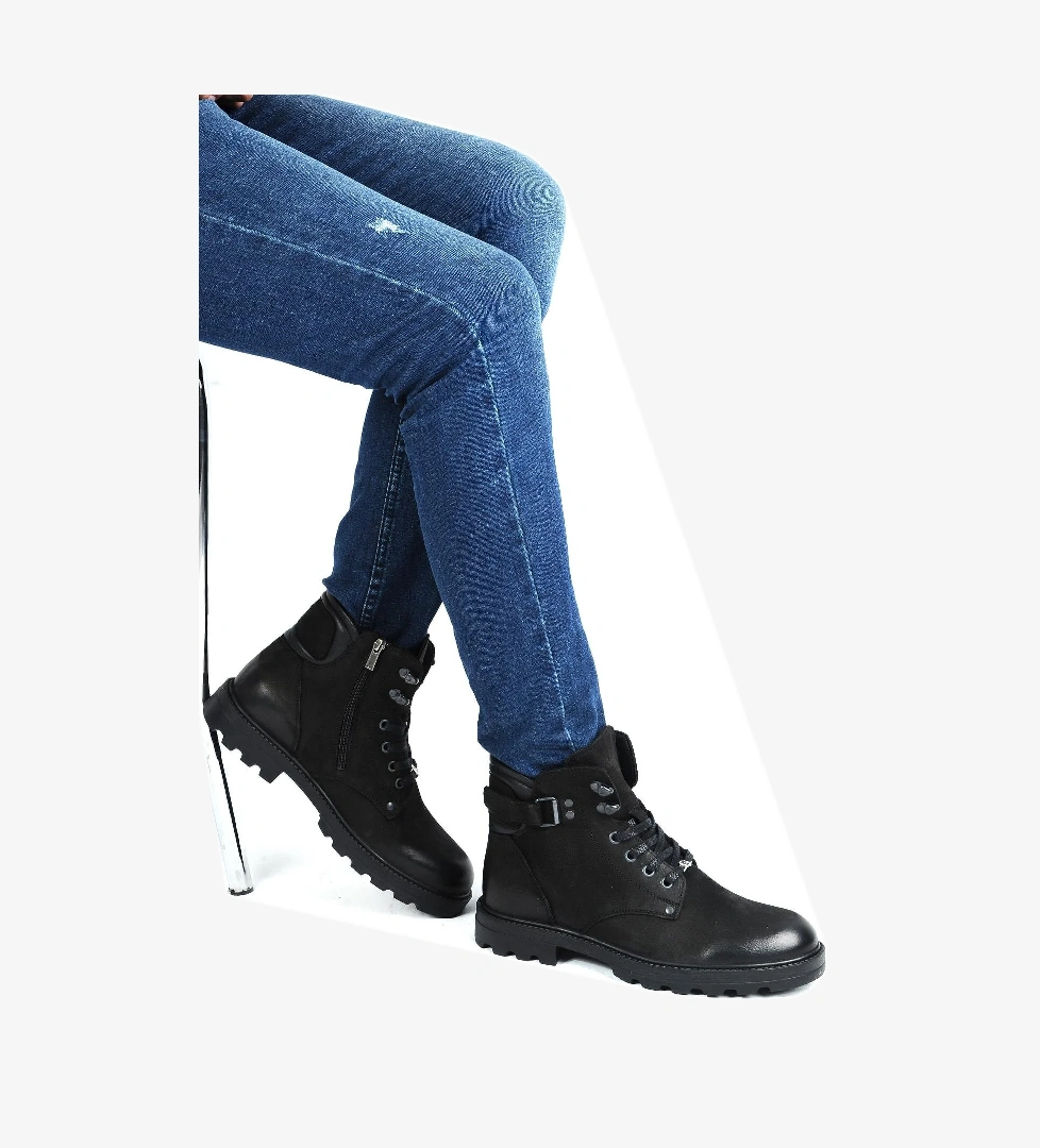 77500 Kauçuk %100 Deri Kışlık Erkek Bot - Görsel 1