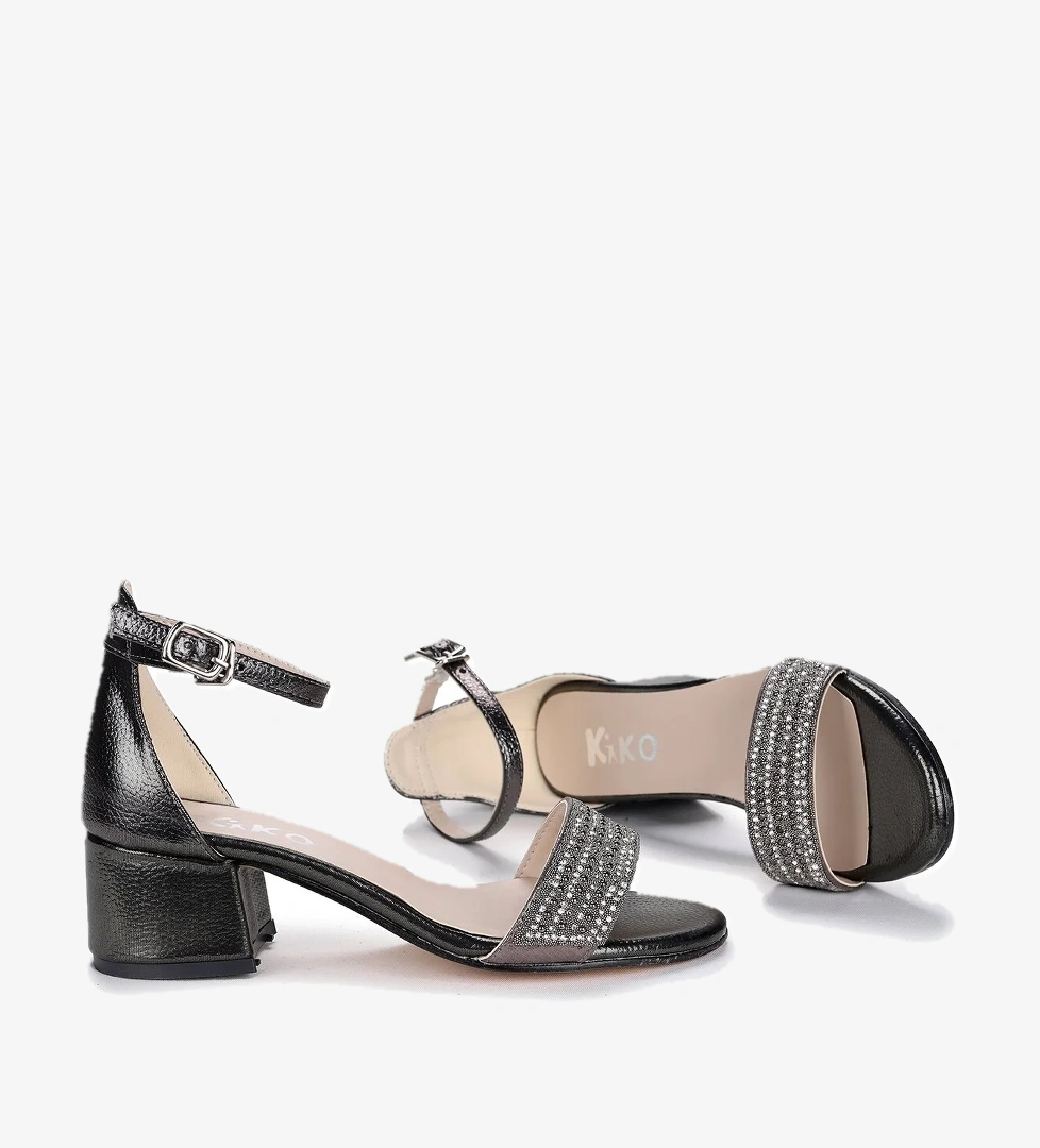 Elinor Günlük Kız Çocuk 3 Cm Topuklu Sandalet Abiye Ayakkabı Platin