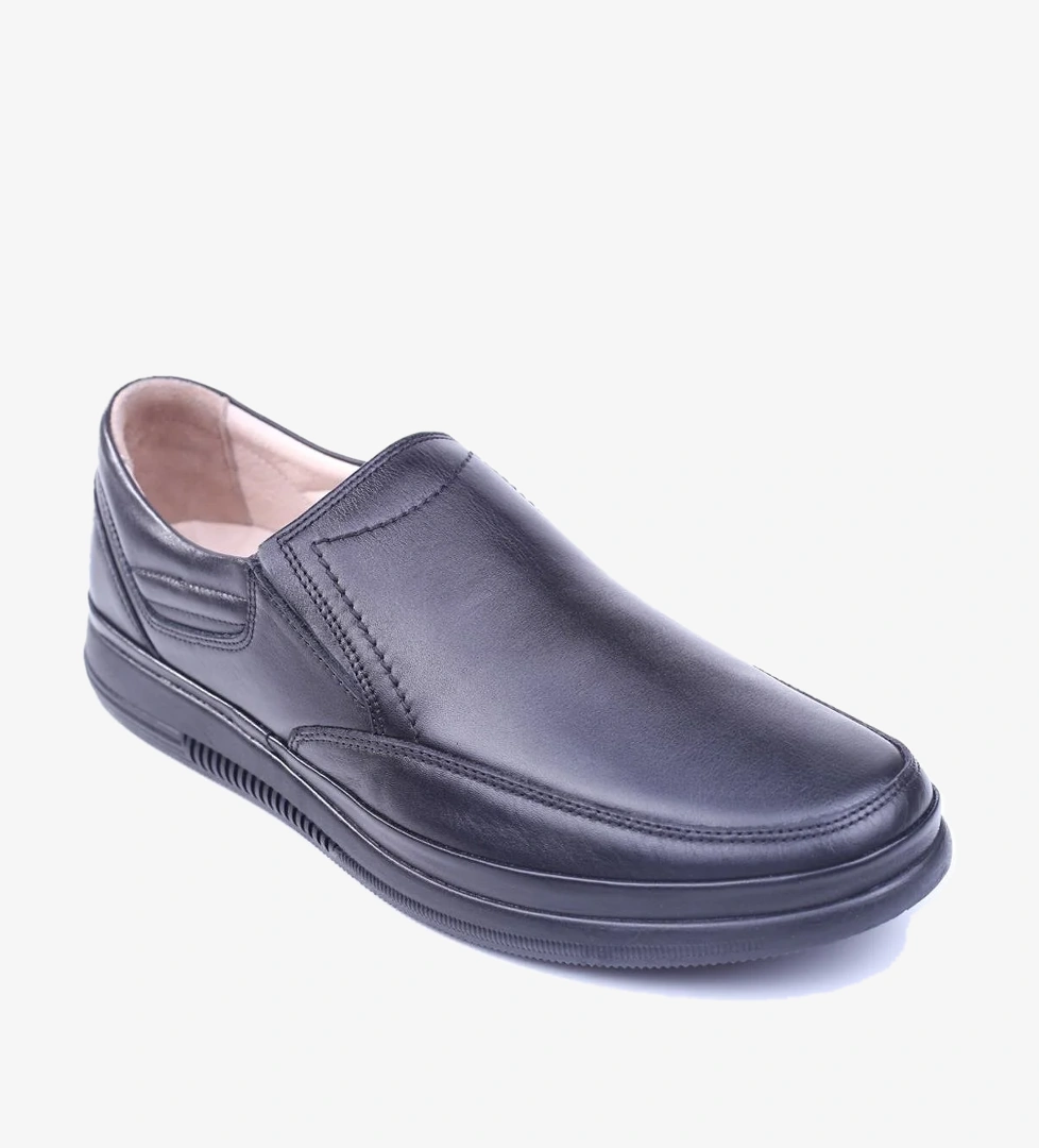 Voyager 2667 Büyük Numara Erkek Hakiki Deri Günlük Siyah Ortopedik Ayakkabı model görseli