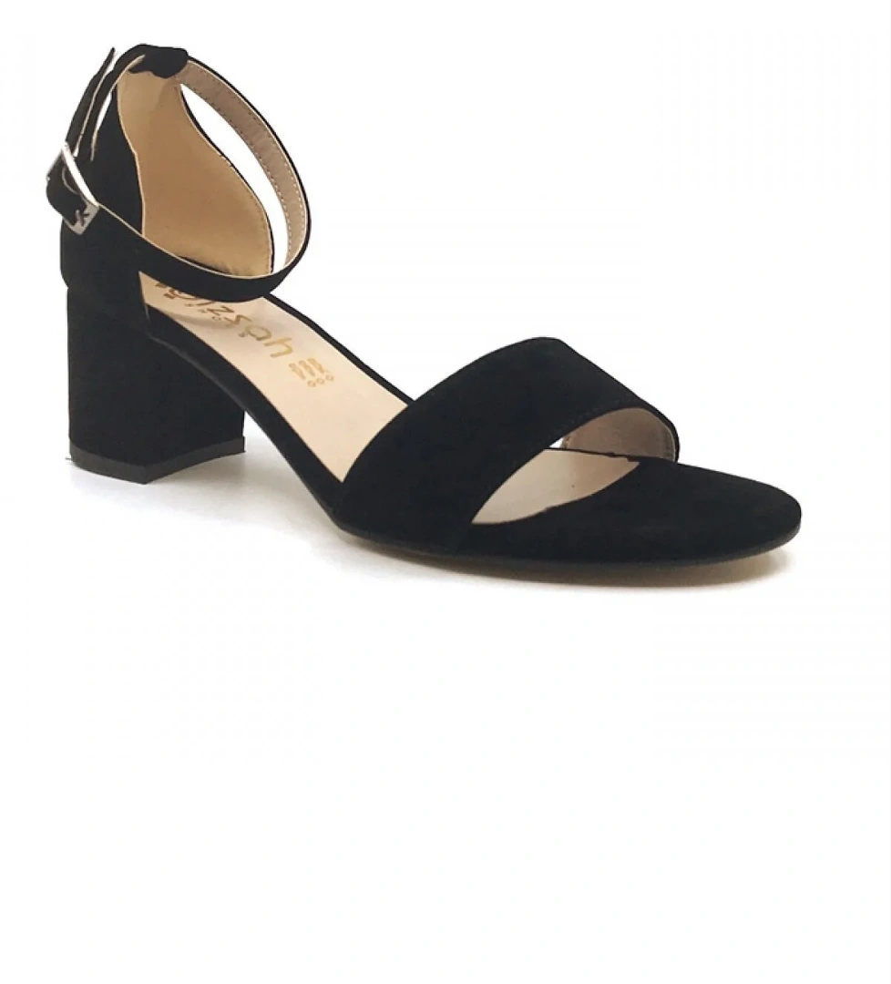 Gi̇zsah Ayakkabımood Gizzah Siyah Süet 5Cm Bayan Tek Bant Topuklu Ayakkabı model görseli