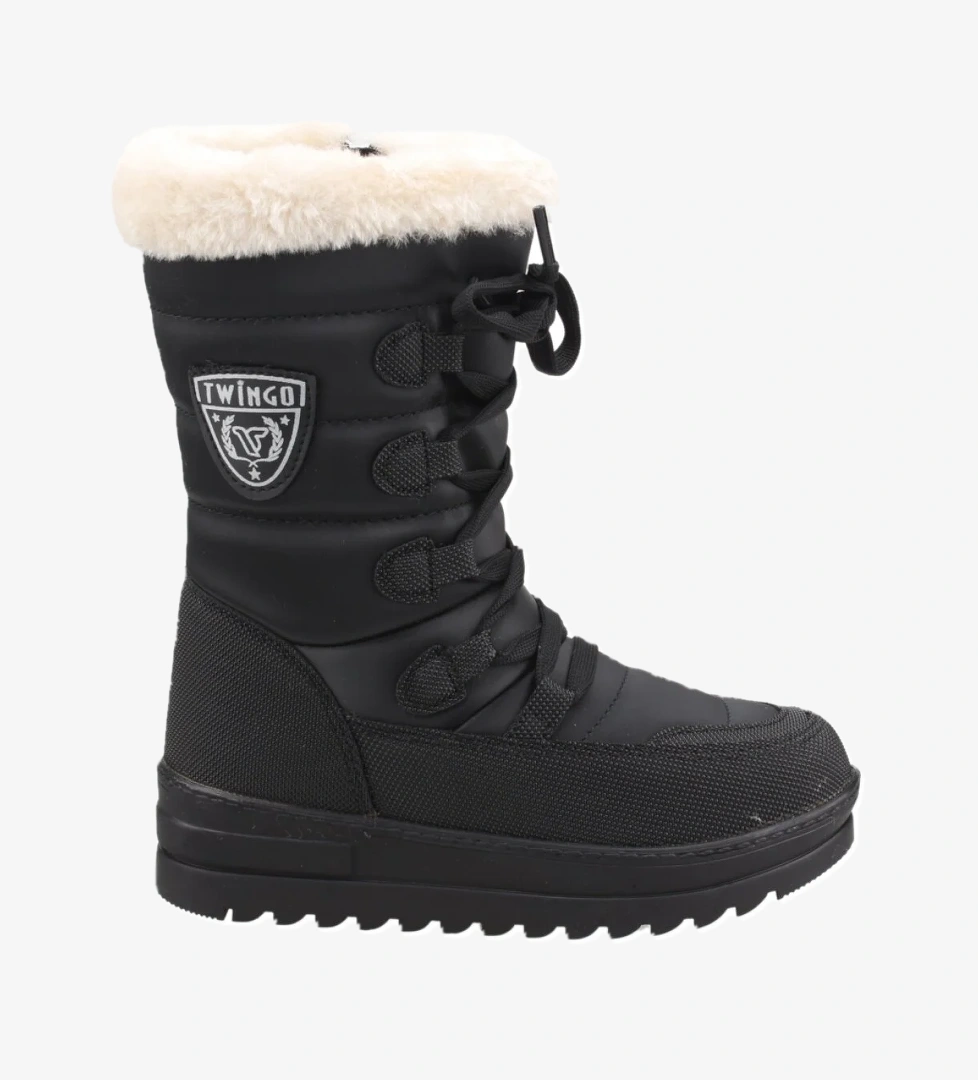 İçi Termal Kürklü Kız Çocuk Kar Botu Ayakkabı Twg 995 Siyah