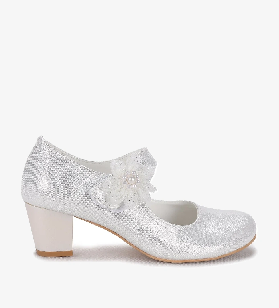 Angelina Vakko Günlük Kız Çocuk 4 Cm Topuklu Abiye Ayakkabı Sedef