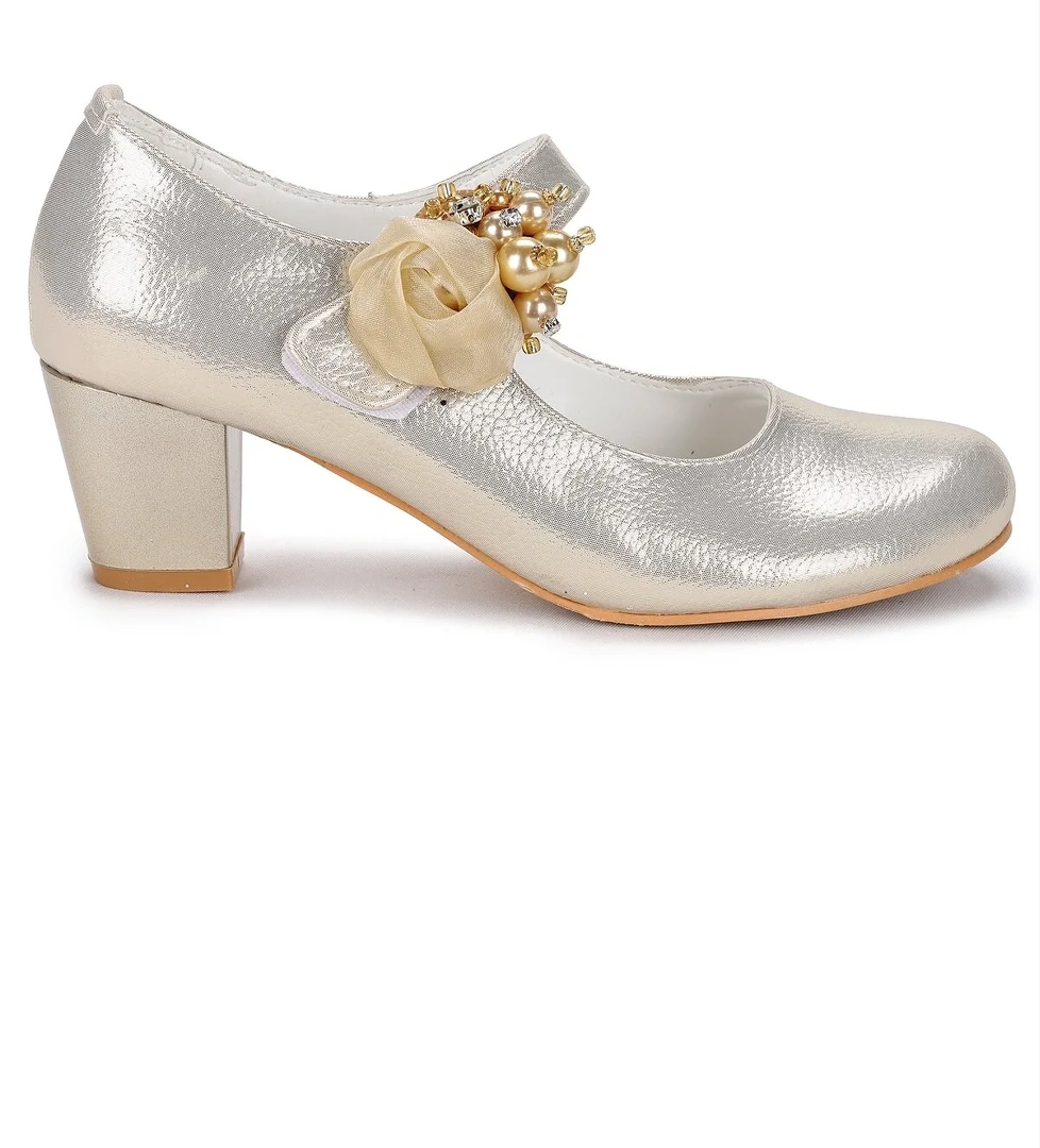 Angelina Vakko Günlük Kız Çocuk 4 Cm Topuklu Abiye Ayakkabı Altın