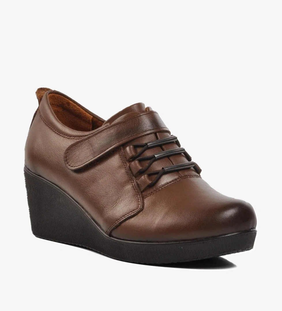 385 Ceviz Kadın Hakiki Deri Comfort Günlük Ayakkabı