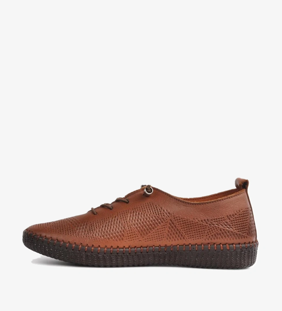 Voyager 7892 Taba Kadın Günlük Hakiki Deri Babet Ayakkabı model görseli