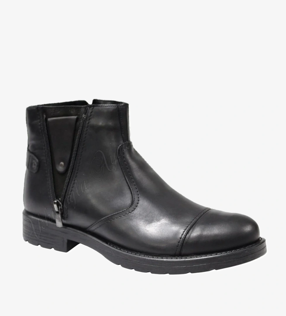 4703 Hakiki Deri İçi Yünlü Erkek Bot