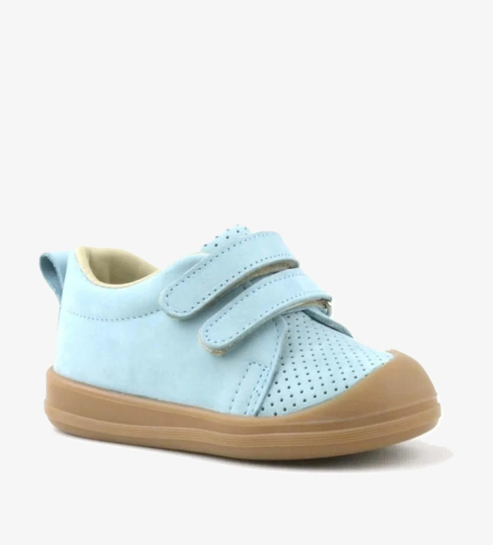 Rakerplus Sonic Hakiki Deri Mavi Cırtlı Anatomik Bebek Spor Ayakkabı Sneaker model görseli