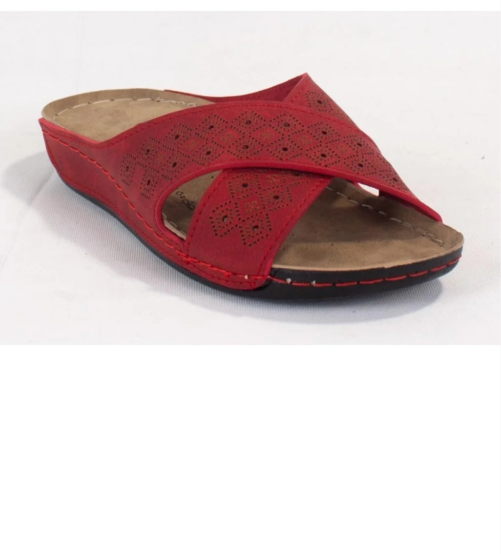 Dagoster DZA37-513 Kırmızı Günlük Ortopedik Kadın Terlik model görseli