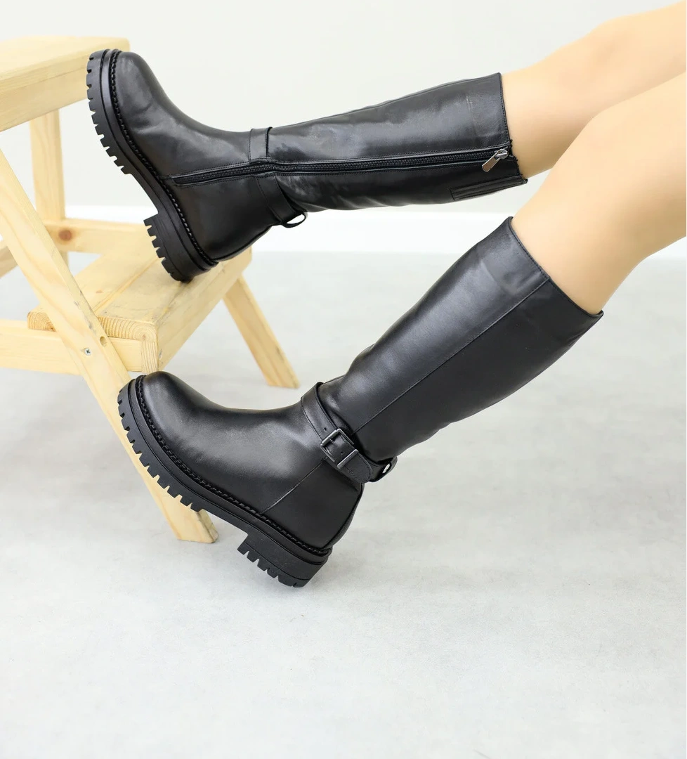 Fast Step Hakiki Deri Kürklü Kadın Klasik Çizme 757KZA22500 model görseli