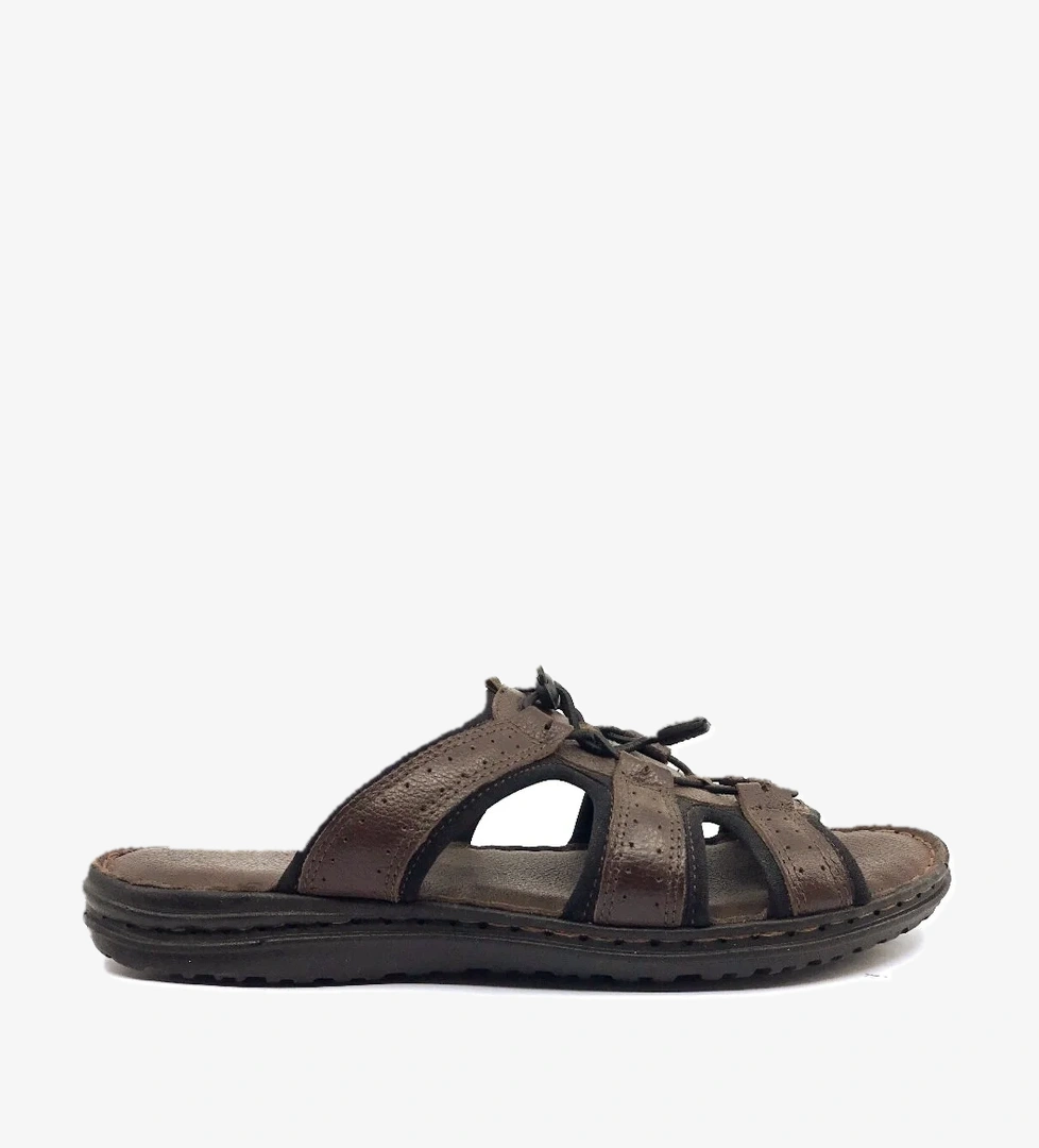 Ayakkabımood Dr.Hoşnut Kahve %100 Deri Orto Pedi Erkek Terlik model görseli