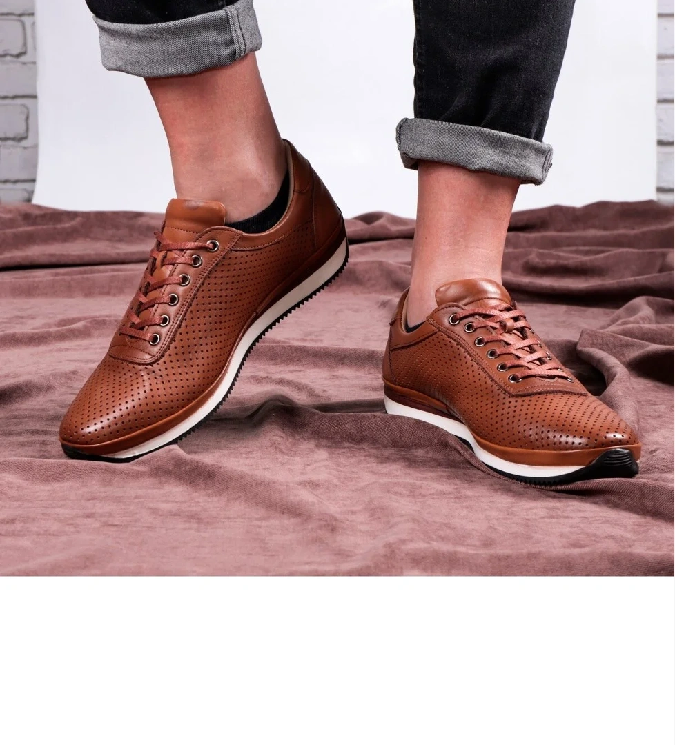 Pointed Hakiki Deri Erkek Günlük Ayakkabı - Görsel 1