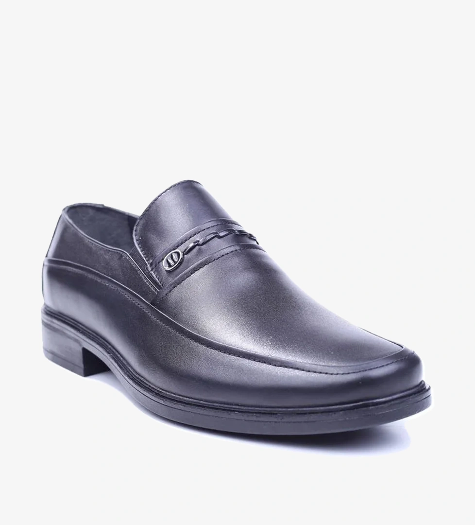 Red Walker 2030 Erkek Hakiki Deri Siyah Bağcıksız Klasik Ayakkabı model görseli