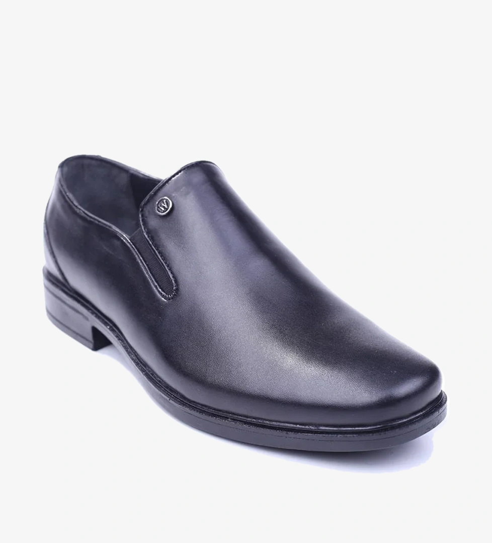 Red Walker 2277-3 Erkek Hakiki Deri Siyah Bağcıksız Klasik Ayakkabı model görseli