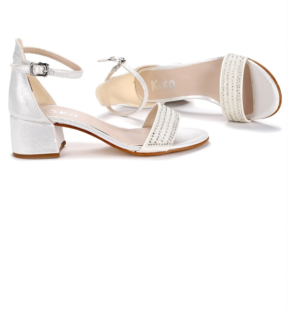 Elinor Günlük Kız Çocuk 3 Cm Topuklu Sandalet Abiye Ayakkabı Sedef