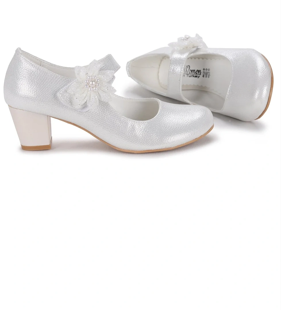 Angelina Günlük Kız Çocuk 4 Cm Topuklu Abiye Ayakkabı Sedef