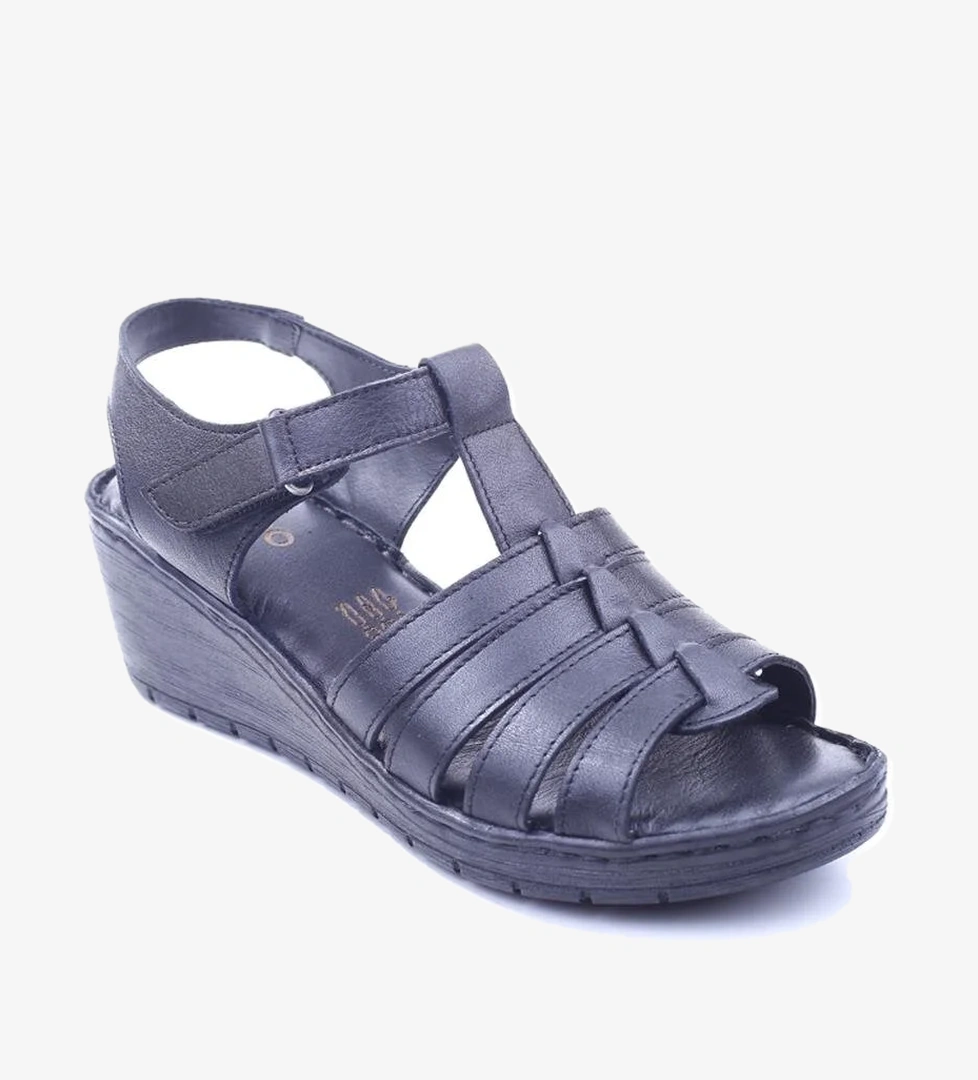 Lobeno 22-D-012 Dolgu Topuk Günlük Anatomik Deri Sandalet model görseli