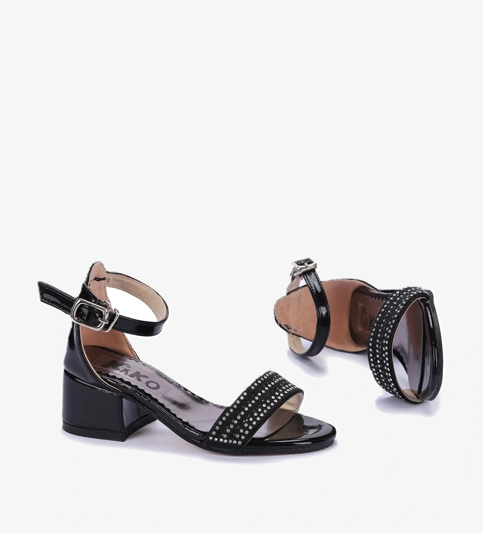 Kiko Kids Ellinor Günlük Kız Çocuk 4 Cm Topuklu Abiye Ayakkabı Siyah model görseli