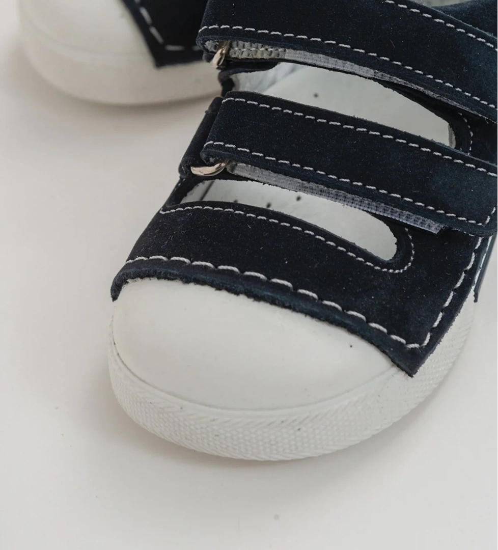 Unisex Çocuk Lacivert Deri Ortopedik Destekli İlk Adım Ayakkabı