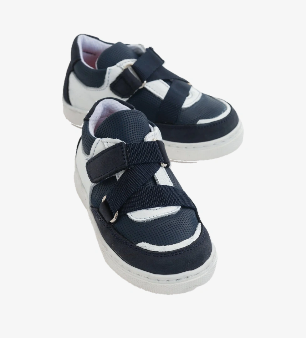 Erkek Çocuk Lacivert Deri Ortopedik Destekli Çocuk Sneaker Ayakkabı
