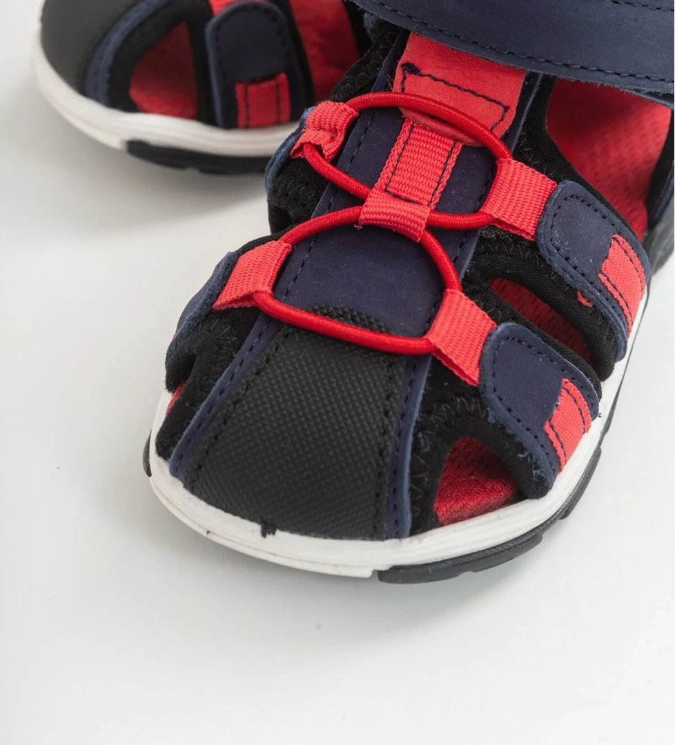 Unisex Çocuk Lacivert Deri Ortopedik Outdoor Çocuk Sandalet