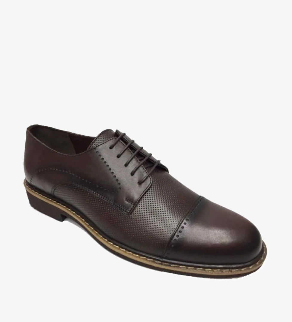 2140 Hakiki Deri Ökçeli Taban Erkek Ayakkabı - Görsel 1