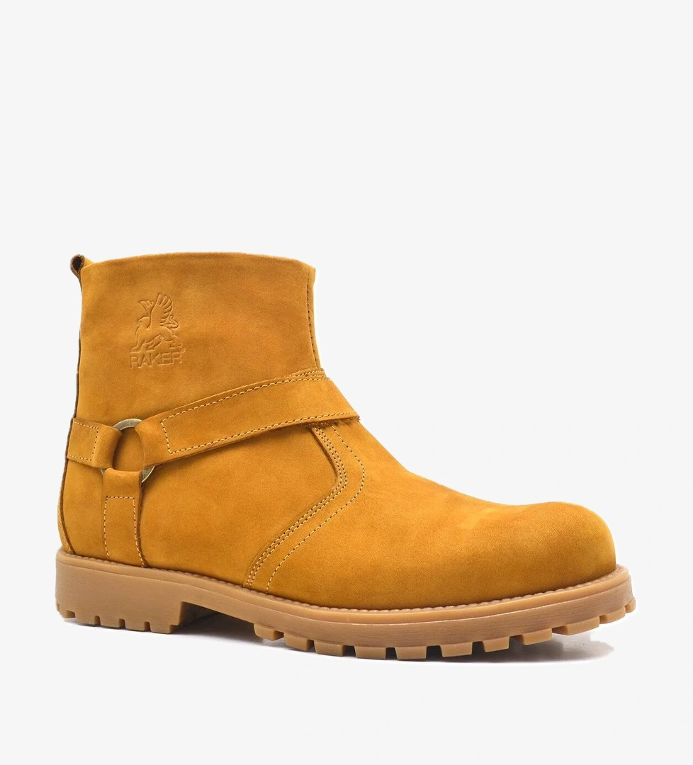 Rakerplus Chiron Hakiki Deri Sarı Fermuarlı Kışlık Bot model görseli