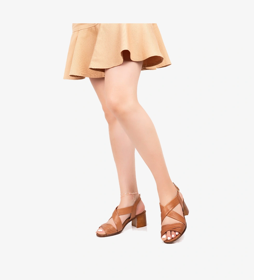 Gondol Hakiki Deri Topuklu Sandalet iz.635