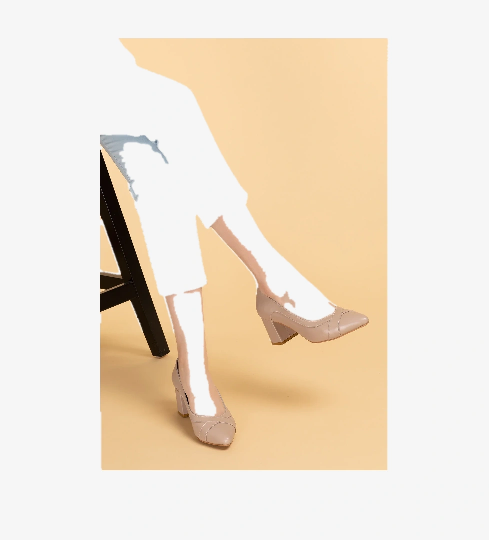 Gondol Kadın Hakiki Deri Rahat Klasik Topuklu Ayakkabı şhn.722 - Görsel 1