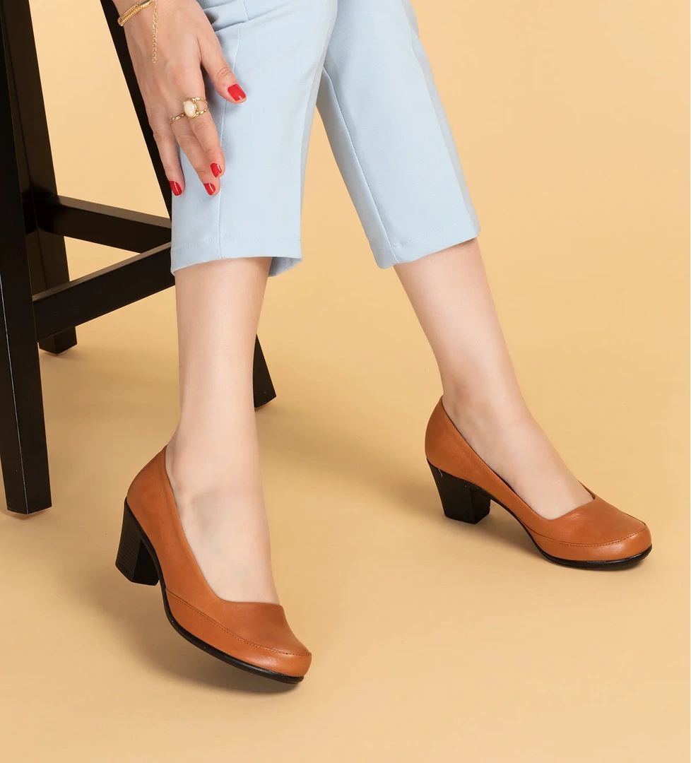 Gondol Kadın Hakiki Deri Klasik Topuklu Ayakkabı vdt.8080 - Görsel 1